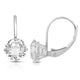 Load image into Gallery viewer, Jewelili Round Leverback Earrings with Cubic Zirconia in 10K White Gold View 4
