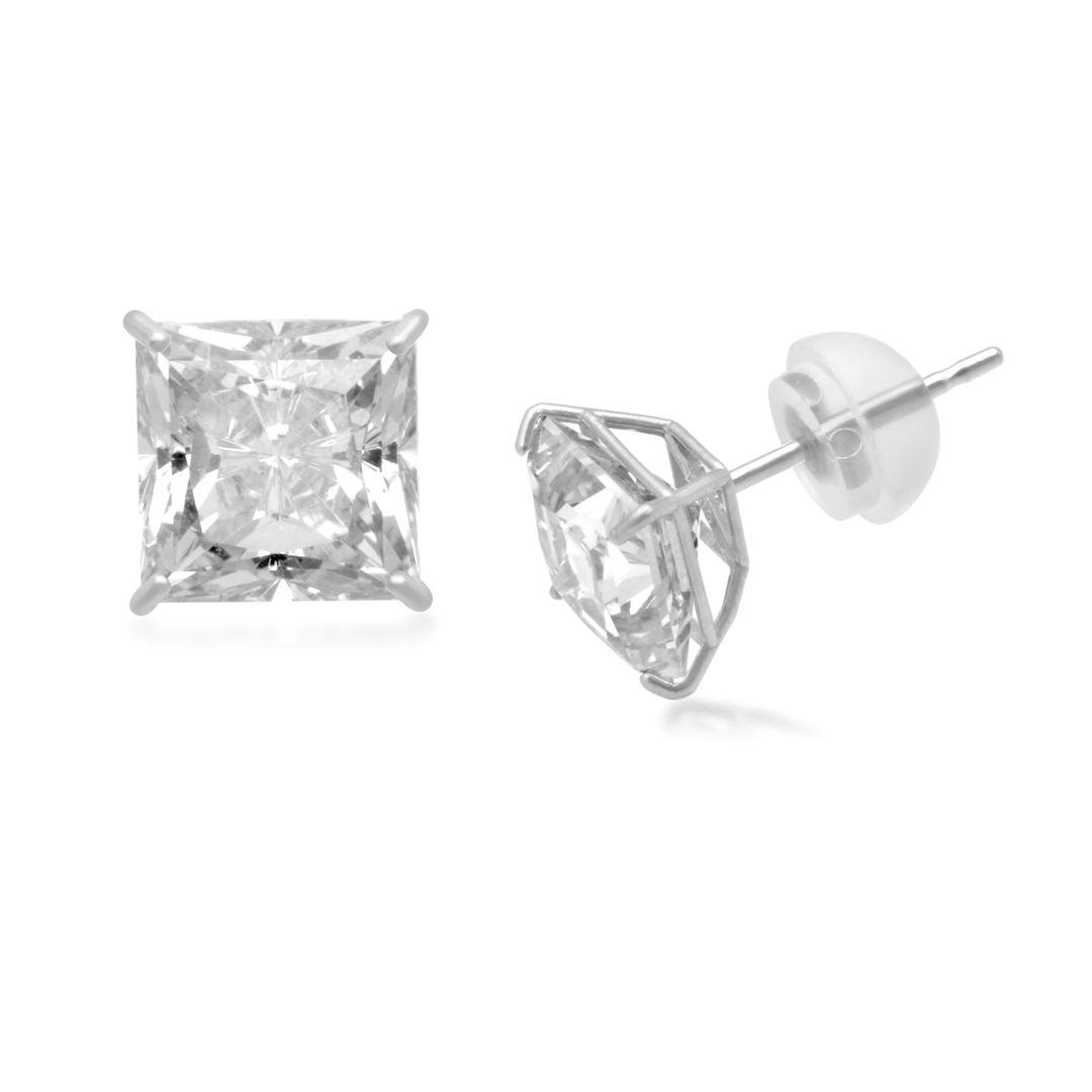 2 ctw Princess Lab Grown Diamond Solitaire Certified Stud Earrings -  Grownbrilliance