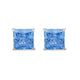 Load image into Gallery viewer, Jewelili Blue Cubic Zirconia Stud Earrings with Princess Cut in 10K Yellow Gold
