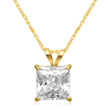 Under 10 Dollars Gifts for Girl 14K Real Gold Plated Necklace Zirconia  Necklace Solitaire Necklace Women Simple Diamond Necklace Cubic Zirconia  Gold