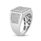 Load image into Gallery viewer, Jewelili Men&#39;s Ring with Natural White Round Diamonds in 10K White Gold 2.0 CTTW View 4
