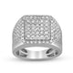 Load image into Gallery viewer, Jewelili Men&#39;s Ring with Natural White Round Diamonds in 10K White Gold 2.0 CTTW View 1
