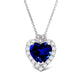 Load image into Gallery viewer, Jewelili Sterling Silver With Heart Shape Created Blue Sapphire and Round Shape Created White Sapphire Diamonds Pendant Necklace
