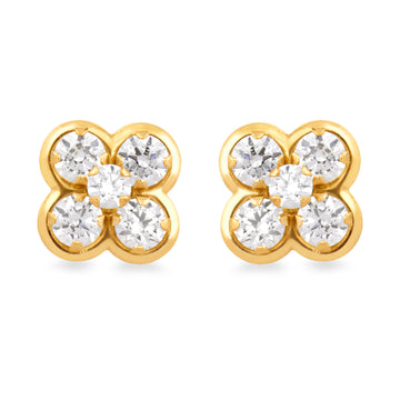 Jewelili 10K Yellow Gold With Cubic Zirconia 