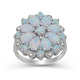 Load image into Gallery viewer, Jewelili Cocktail Ring with Diamonds and Created Opal in Sterling Silver View 1
