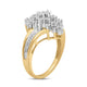 Load image into Gallery viewer, Jewelili Yellow Gold over Sterling Silver With 1/4 CTTW Natural White Diamonds Cluster Ring
