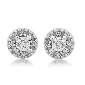 Jewelili 14K White Gold With 1/5 CTTW Natural