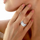 Load image into Gallery viewer, Jewelili Sterling Silver With 1/3 CTTW Natural White Round Diamonds Engagement Ring
