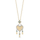 Load image into Gallery viewer, Enchanted Disney Fine Jewelry 10K Yellow Gold with 1/10 Cttw Diamond and Swiss Blue Topaz Jasmine Pendant
