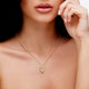 Load image into Gallery viewer, Jewelili Heart Shape Pendant Necklace with Natural White Diamond in 10K Yellow Gold 1/4 CTTW View 1
