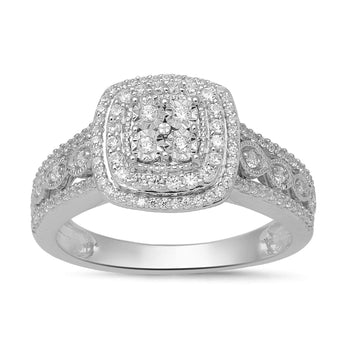 Jewelili Sterling Silver With 1/2 CTTW Natura