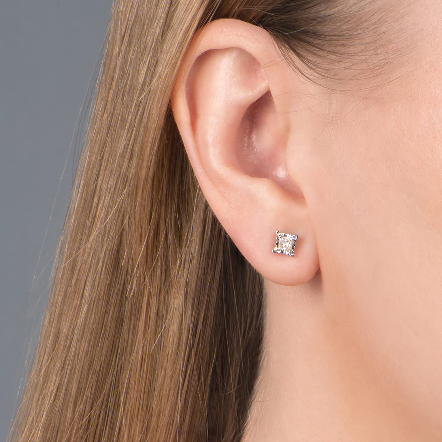 Round Diamond Stud Earrings 34 Cttw 14K White Gold