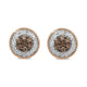 Load image into Gallery viewer, Jewelili Cluster Stud Earrings with Champagne &amp; White Diamonds in 14K Rose Gold over Sterling Silver 1/4 CTTW View 4
