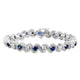 Load image into Gallery viewer, Jewelili Bracelet with Diamonds and Created Ceylon Sapphire in Sterling Silver 1/10 CTTW View 1
