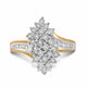 Load image into Gallery viewer, Jewelili Yellow Gold over Sterling Silver With 1/4 CTTW Natural White Diamonds Cluster Ring
