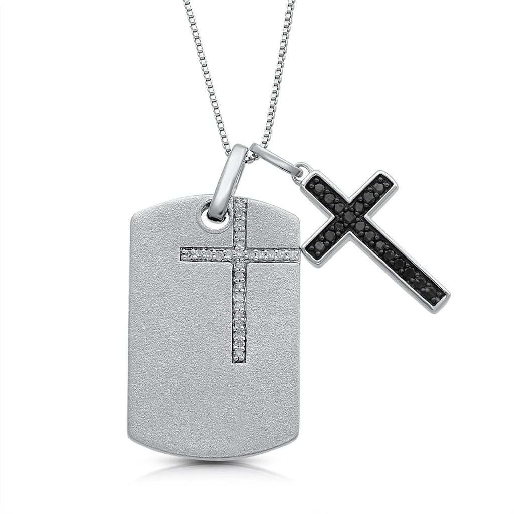 Men’s Stainless Steel Dog Tag Cross Necklace | Wilcox Jewelers