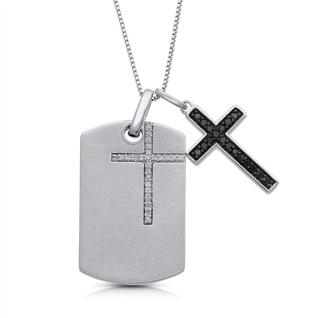 Boy's Small Dog Tag Pendant & Cross Necklace | Charming Engraving