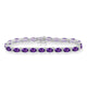 Load image into Gallery viewer, Jewelili Bracelet Amethyst with Genuine White Diamonds in Sterling Silver View 1
