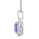 Load image into Gallery viewer, Jewelili Pendant Necklace with Fancy Blue Cubic Zirconia and White Cubic Zirconia in Sterling Silver View 2
