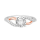 Load image into Gallery viewer, Jewelili Engagement Ring with Created White Sapphire in Rose Gold over Sterling Silver View 3
