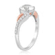 Load image into Gallery viewer, Jewelili Engagement Ring with Created White Sapphire in Rose Gold over Sterling Silver View 5
