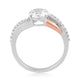 Load image into Gallery viewer, Jewelili Engagement Ring with Created White Sapphire in Rose Gold over Sterling Silver View 4
