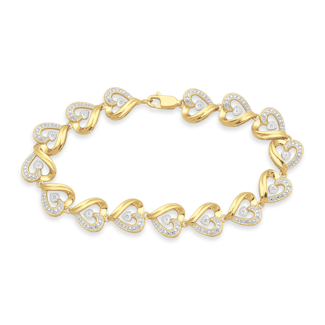 Diamond heart link on sale bracelet