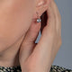 Load image into Gallery viewer, Jewelili Round Leverback Earrings with Cubic Zirconia in 10K White Gold View 2
