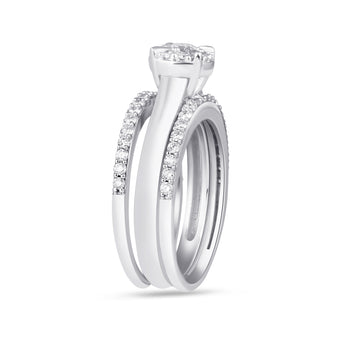 Jewelili 10K White Gold With 3/4 CTTW Natural