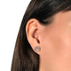 Load image into Gallery viewer, Jewelili Paw Stud Earrings with Natural White Round Diamonds in Sterling Silver View 2
