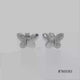 Load and play video in Gallery viewer, Jewelili Sterling Silver With Round Natural White Diamonds Butterfly Stud Earrings
