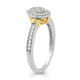 Load image into Gallery viewer, Jewelili 10K White Gold and Yellow Gold With 1/4 CTTW Natural White Diamonds Engagement Ring
