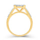 Load image into Gallery viewer, Jewelili 10K Yellow Gold With 1 Cttw Natural White Round Diamonds Bridal Set
