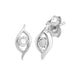 Load image into Gallery viewer, Jewelili Sterling Silver With Diamonds Leaf Stud Earrings
