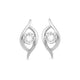 Load image into Gallery viewer, Jewelili Sterling Silver With Diamonds Leaf Stud Earrings
