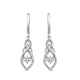 Load image into Gallery viewer, Jewelili Teardrop Drop Earrings with Natural White Diamond in Sterling Silver 1/6 CTTW View 2
