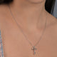 Load image into Gallery viewer, Jewelili 10K Rose Gold and Sterling Silver with 1/10 CTTW Diamonds Cross Pendant Necklace
