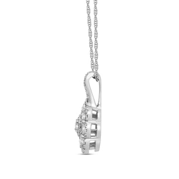 Jewelili Sterling Silver 1/5 CTTW Natural Whi