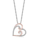 Load image into Gallery viewer, Jewelili Heart Pendant Necklace with Natural White Round Diamonds in Rose Gold over Sterling Silver 1/4 CTTW
