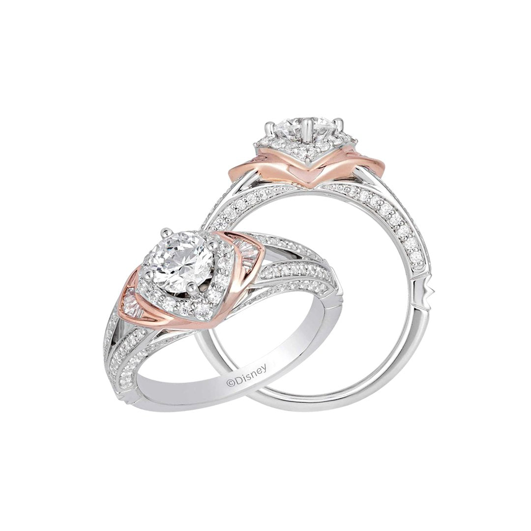 Disney Aurora Inspired Ring in 10K Sterling Silver & Rose Gold 1/6 Cttw | Enchanted Disney Fine Jewelry 5