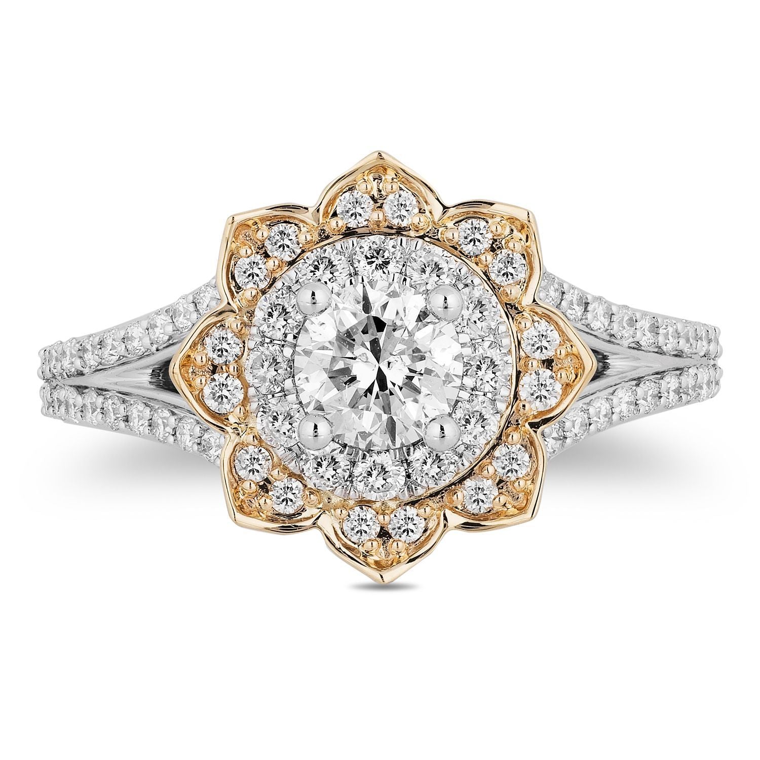 Disney Princess Jasmine Inspired Gold & Diamond Engagement Rings