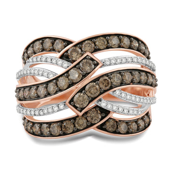 Jewelili 10K Rose Gold With 1 1/2 CTTW White 
