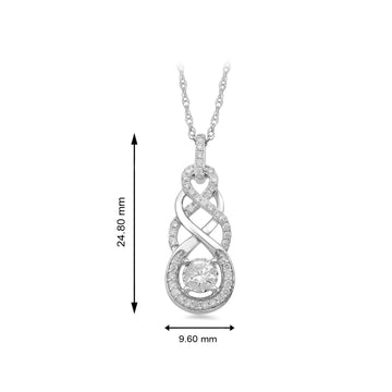 Jewelili 10K White Gold with 1/2 CTTW Natural