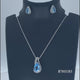 Load and play video in Gallery viewer, Jewelili Sterling Silver With Swiss Blue Topaz and White Diamonds Teardrop Jewelry Set

