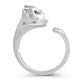 Load image into Gallery viewer, Jewelili Ring with Treated Blue Diamonds and White Round Diamonds in Sterling Silver View 3
