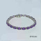 Load and play video in Gallery viewer, Jewelili Sterling Silver Amethyst with Genuine White Diamonds Bracelet, 7.25&quot;
