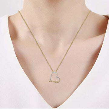 Jewelili 10K Yellow Gold with Round Shape Nat