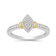 Load image into Gallery viewer, Jewelili 10K White Gold and Yellow Gold With 1/4 CTTW Natural White Diamonds Engagement Ring
