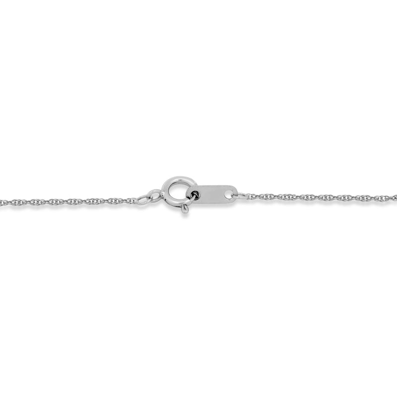 Jewelili 10K White Gold with 1/2 CTTW Natural White Round and Baguette Diamonds Cross Pendant Necklace