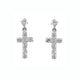 Load image into Gallery viewer, Jewelili Dangle Earrings with Cubic Zirconia in 10K White Gold View 3
